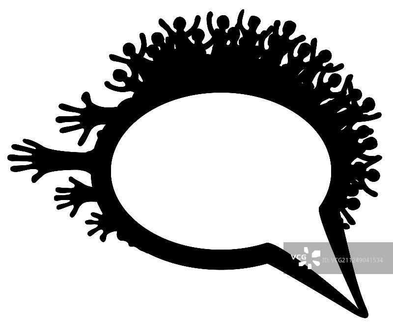 对话气泡人物轮廓图片素材