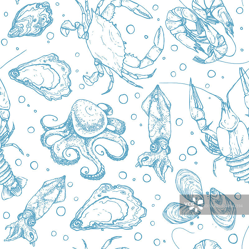 海鲜无缝图案图片素材