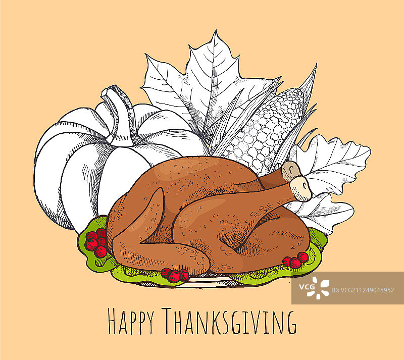 含食物的感恩节海报图片素材
