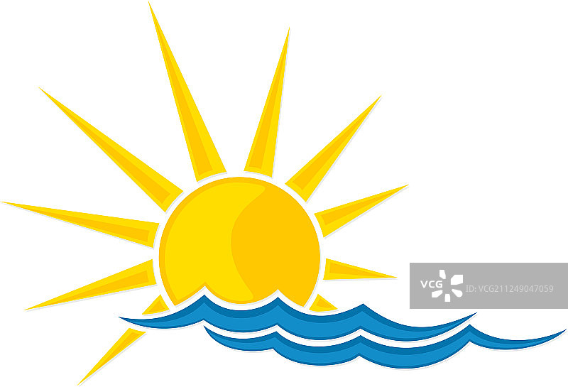 太阳与海洋logo图片素材