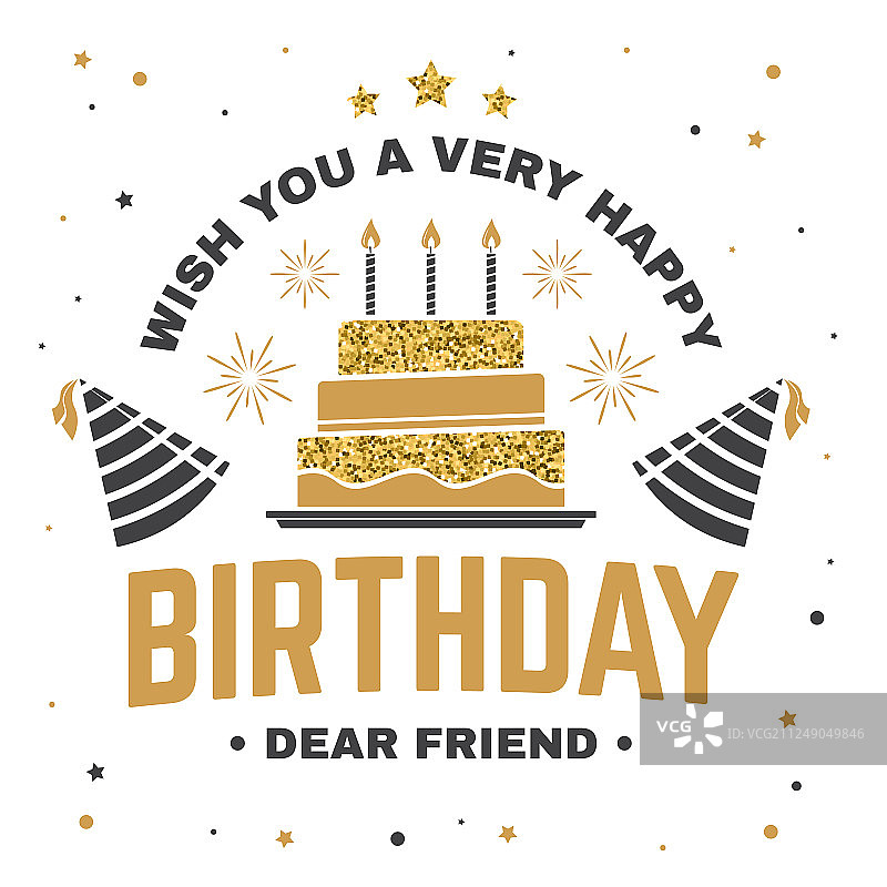 祝亲爱的朋友生日快乐徽章图片素材
