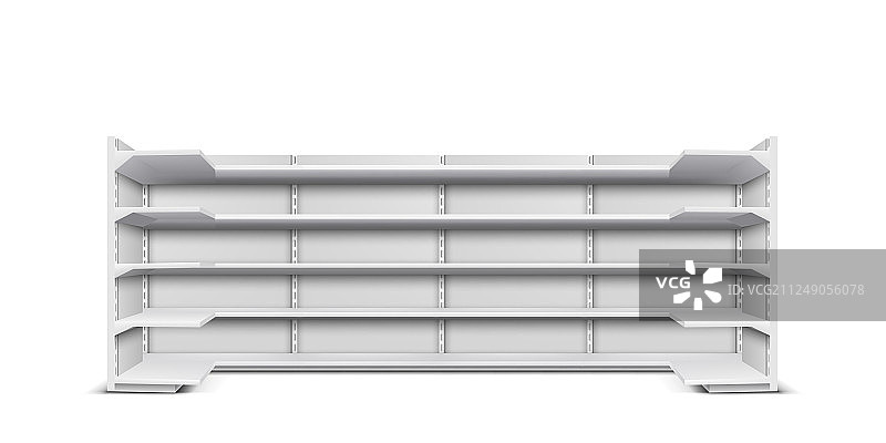 逼真的商店长货架空置展示图片素材