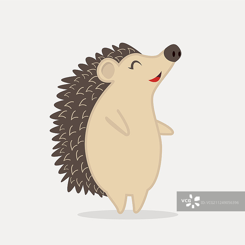 可爱刺猬站立卡通动物图片素材