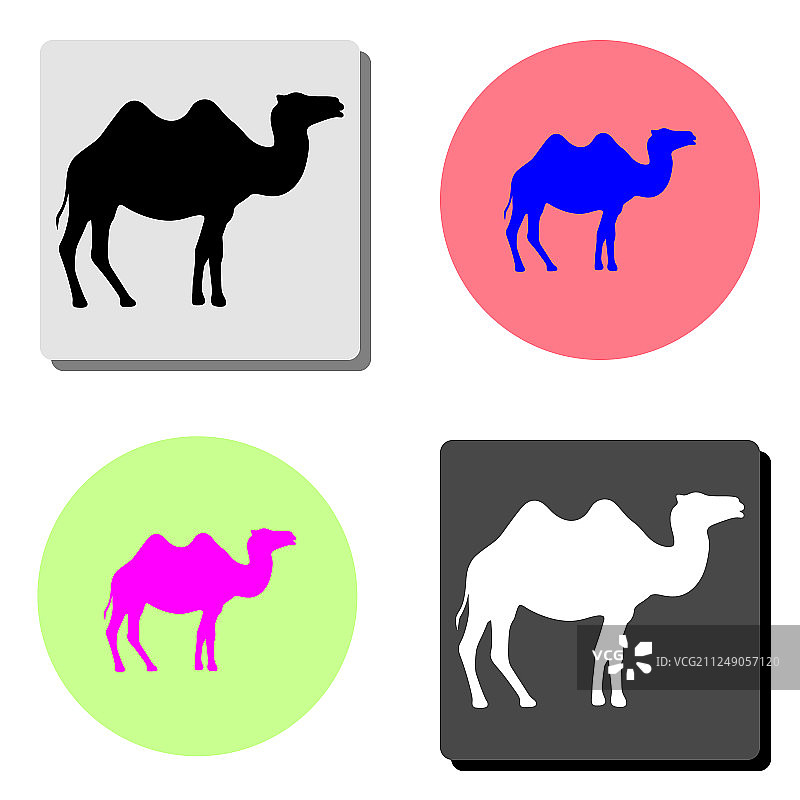 骆驼扁平风格图标图片素材
