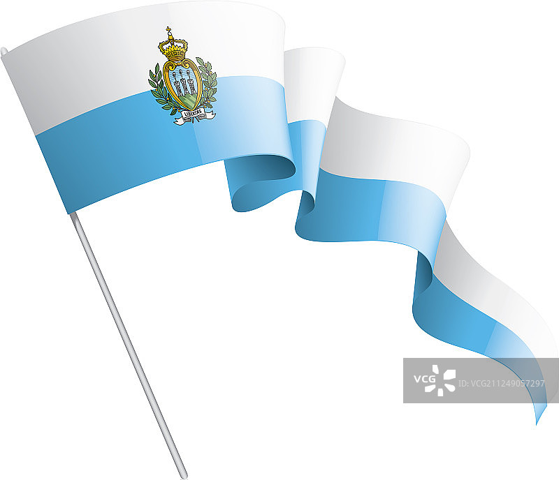 圣马力诺国旗上有白色图片素材