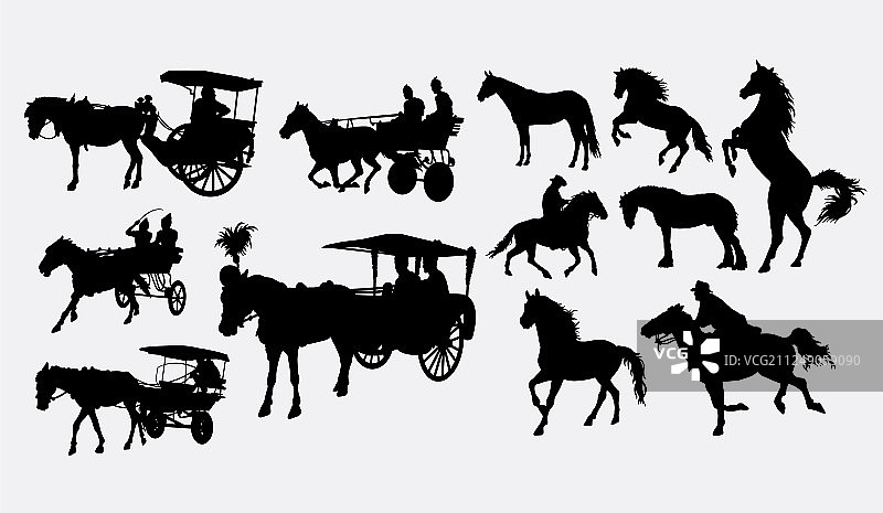 马运输剪影图片素材