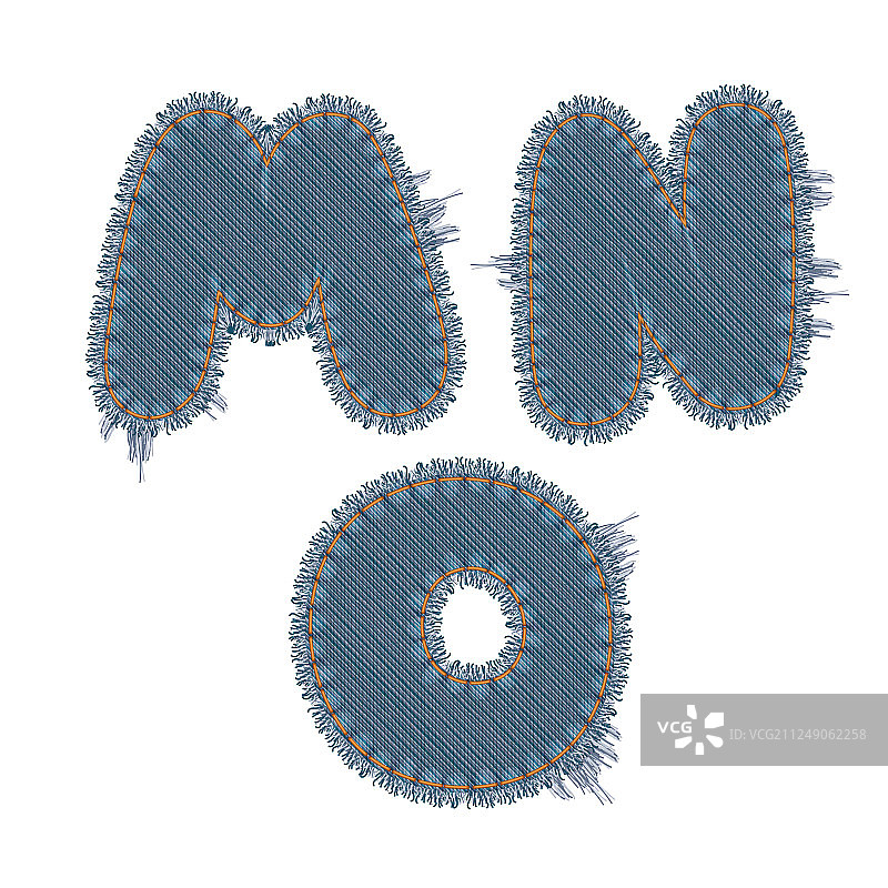 撕裂的牛仔字母图片素材