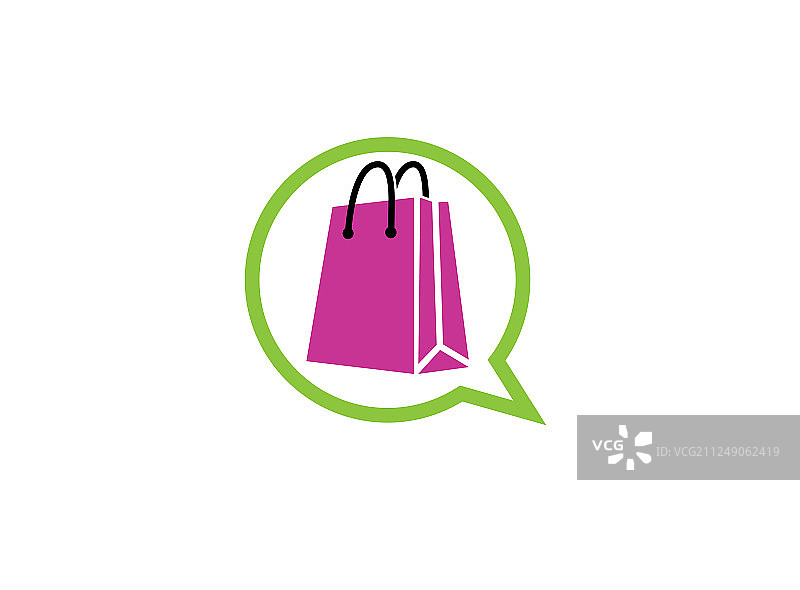 聊天图标Logo内的购物袋图片素材
