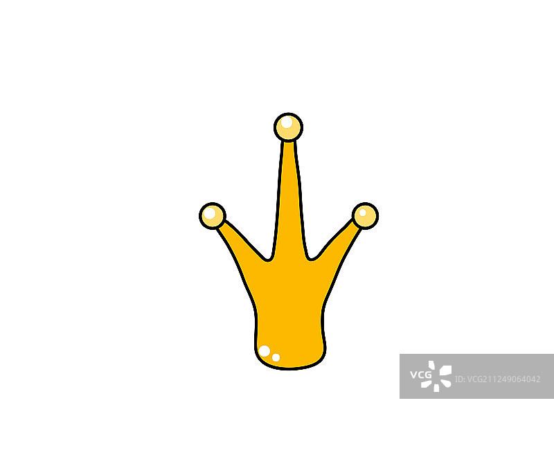 白色背景上的可爱卡通皇冠图片素材