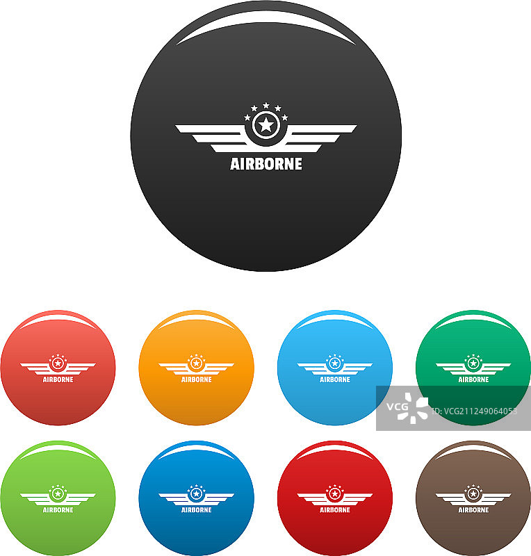 空降图标彩色合集图片素材