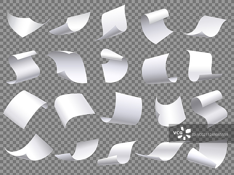 飞舞的纸张文件图片素材