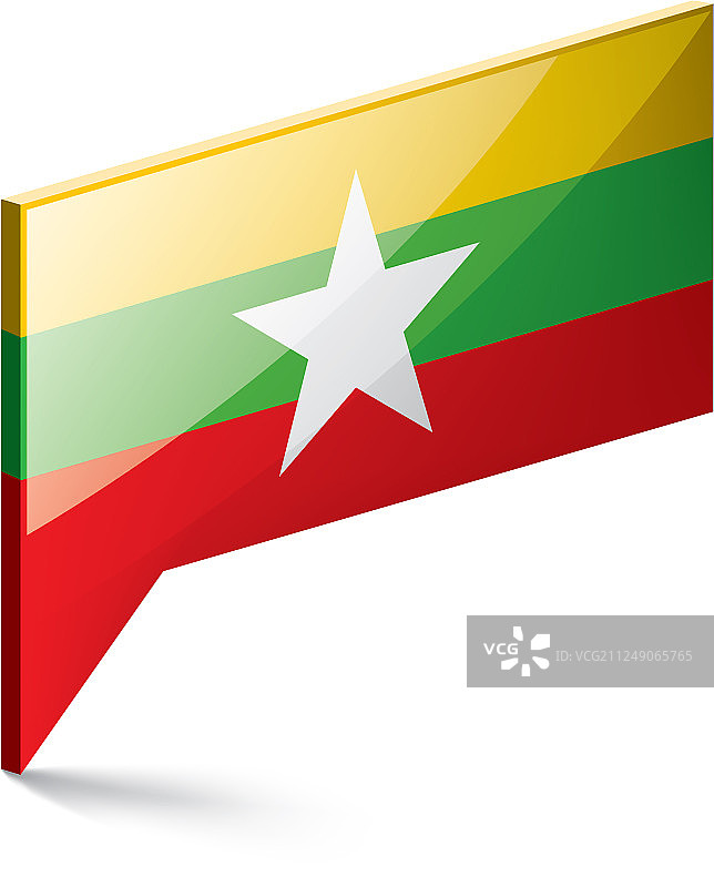 缅甸国旗上有白色图片素材
