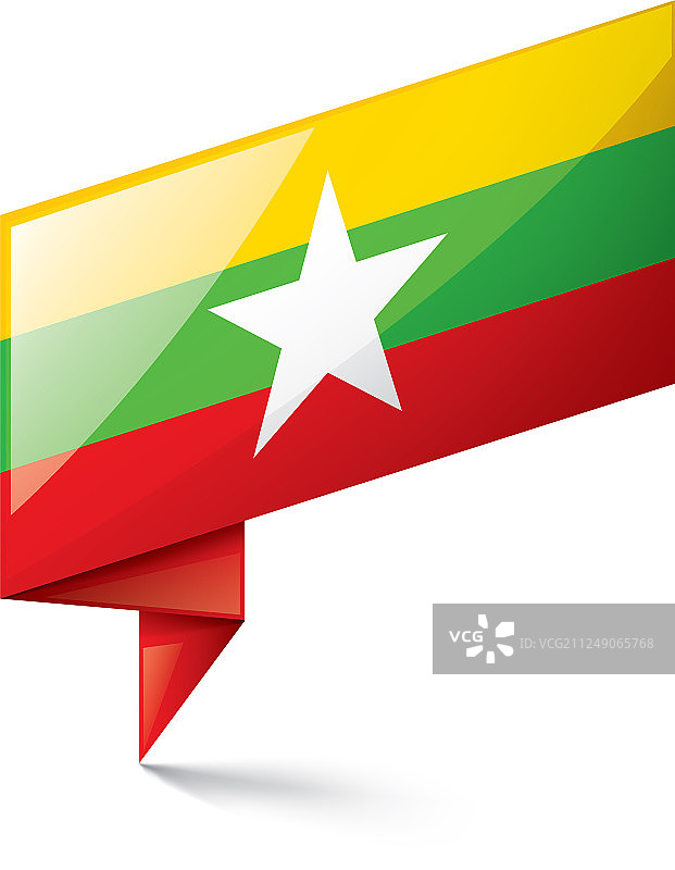 缅甸国旗上有白色图片素材