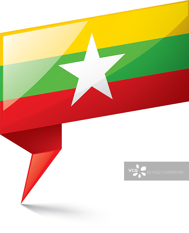 缅甸国旗上有白色图片素材