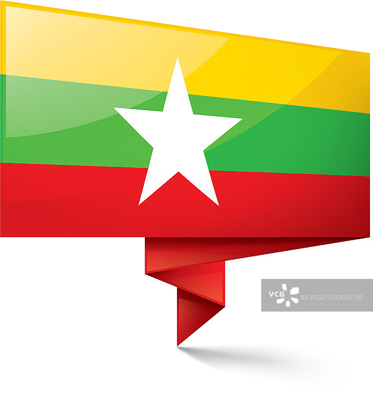 缅甸国旗上有白色图片素材
