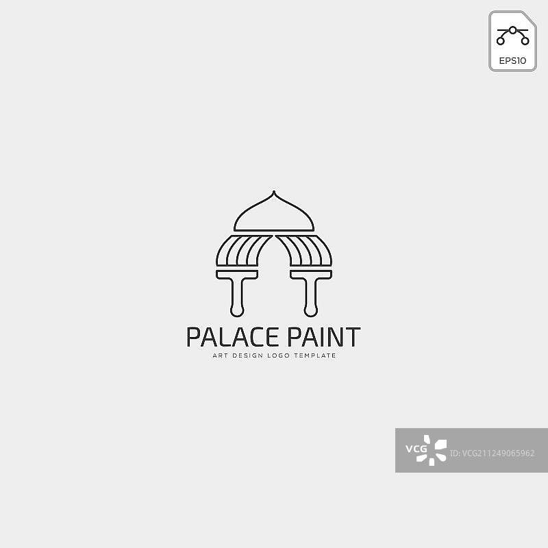 宫殿笔刷油漆标志模板图标元素图片素材