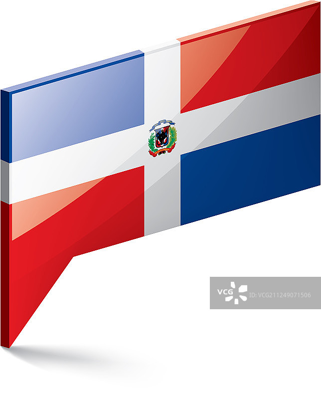 一面白色的多米尼加国旗图片素材