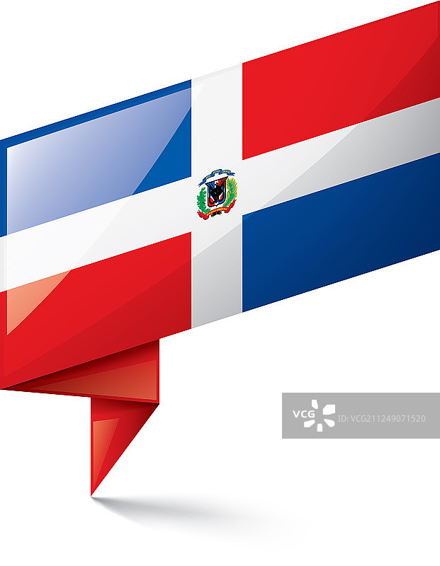一面白色的多米尼加国旗图片素材