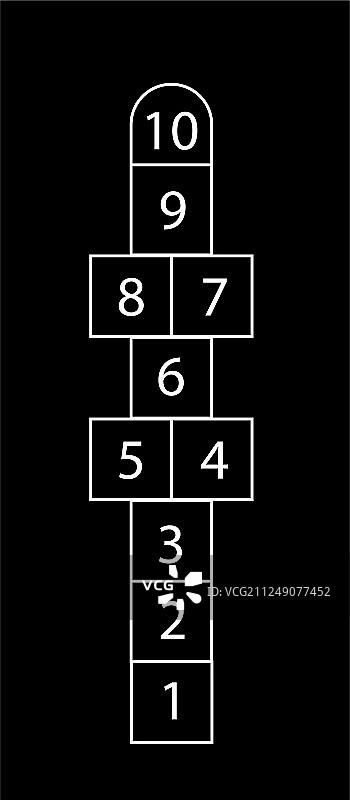 跳房子游戏场地绘画图片素材