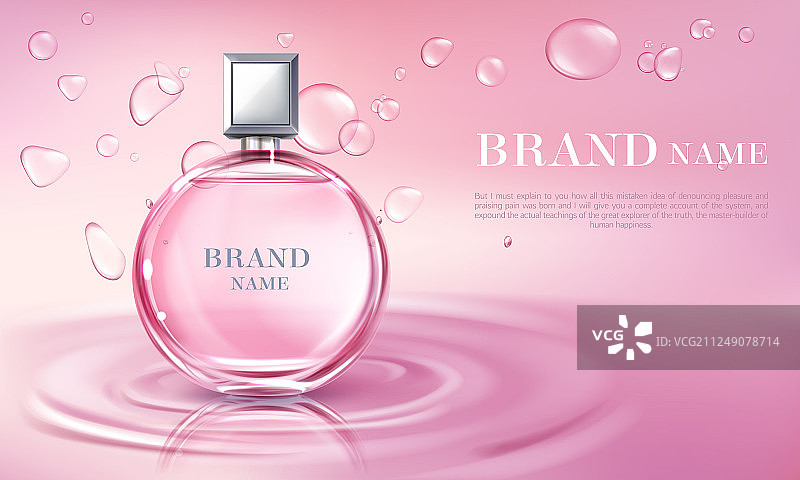 3D逼真香水瓶广告海报图片素材