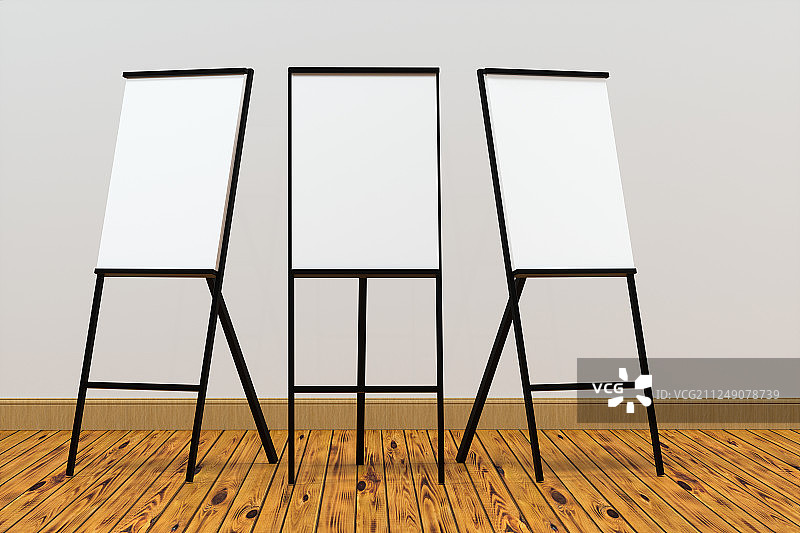 白色空白布告板，三维渲染图片素材
