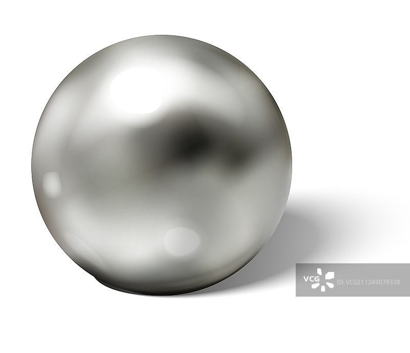 白色表面上的逼真钢球图片素材