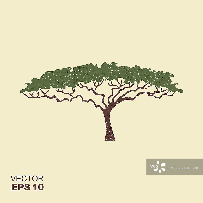 非洲树图标：金合欢树剪影图标图片素材