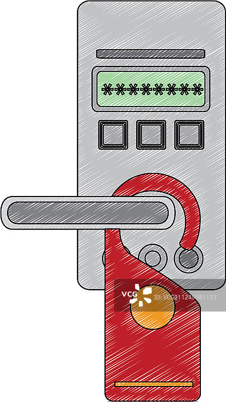 带酒店标签的数字门禁面板图片素材