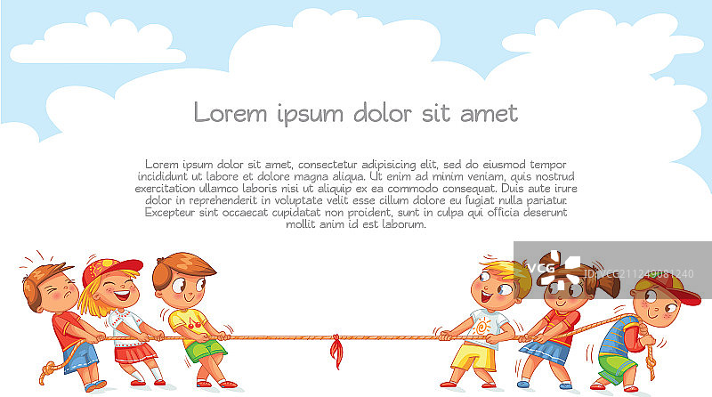 孩子们拔河图片素材