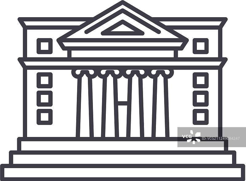市政厅线性图标概念图片素材