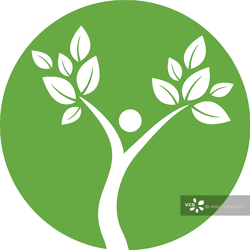 绿色树叶生态自然标志图片素材