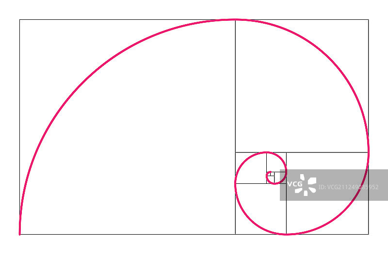 金色比例几何概念粉色斐波那契图片素材