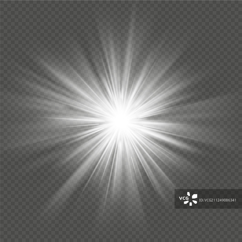 白色光晕星光爆炸透明效果图片素材