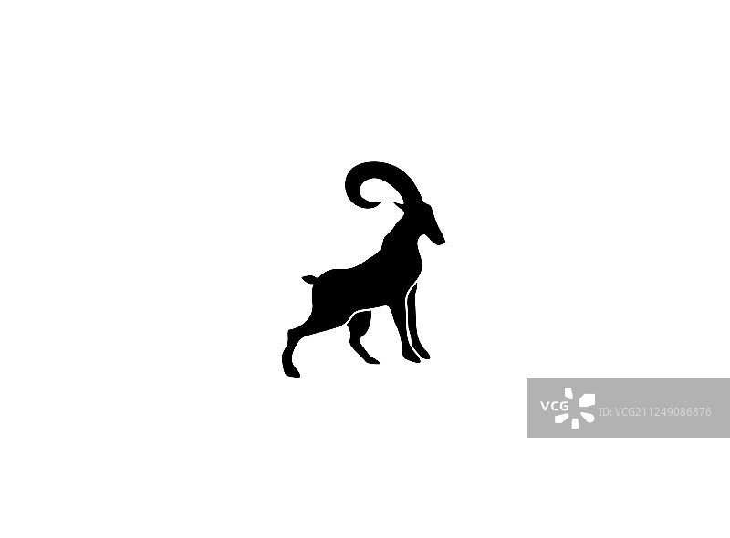 山羊岩石标志图片素材