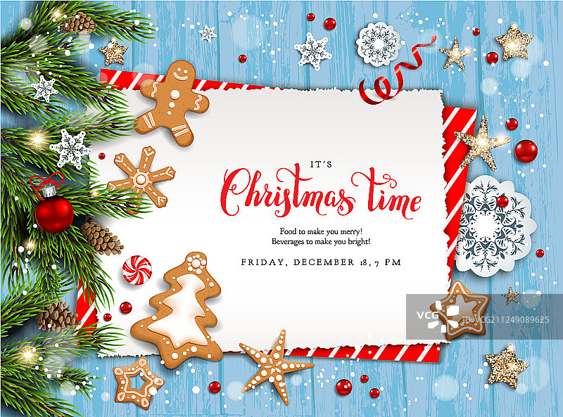 蓝色木制邀请函图片素材