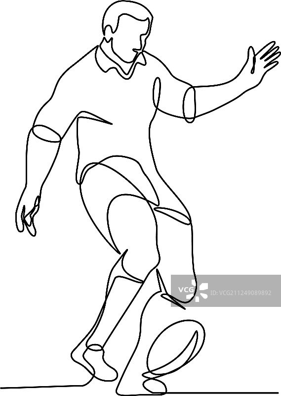 橄榄球运动员踢球连续线条图片素材