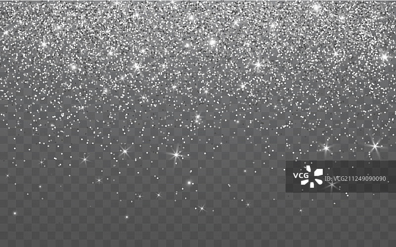 透明背景上的银色闪光图片素材