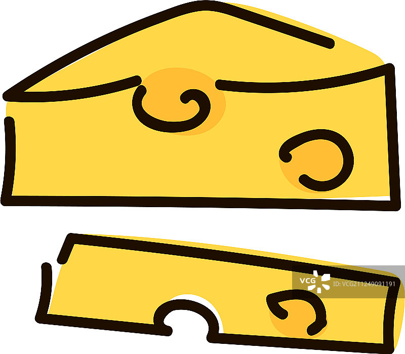 奶酪块简笔素描图片素材