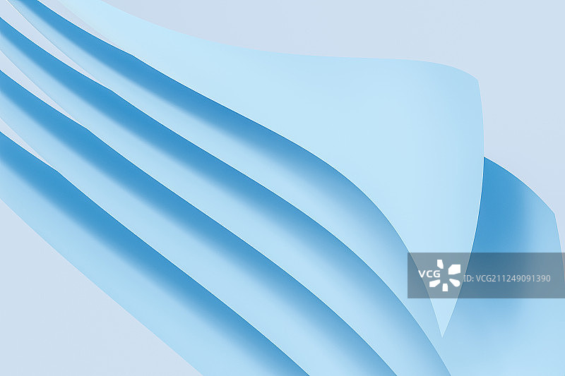 蓝色带状曲面背景，三维渲染图片素材