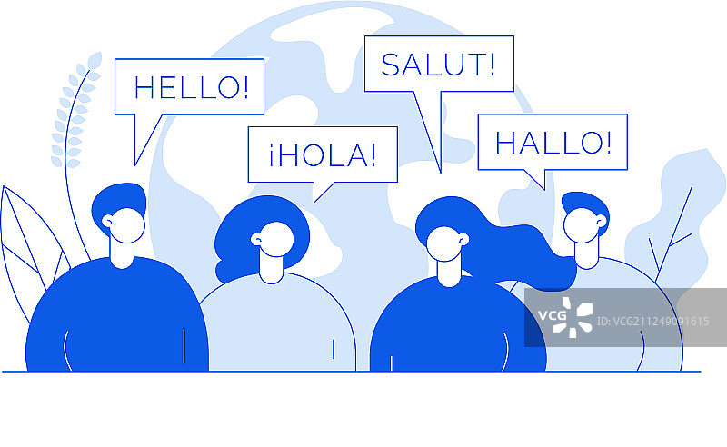 扁平线性翻译概念图片素材