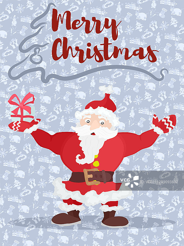 圣诞老人送祝福poster图片素材