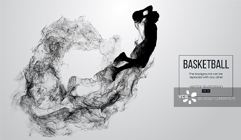 篮球运动员抽象轮廓图片素材