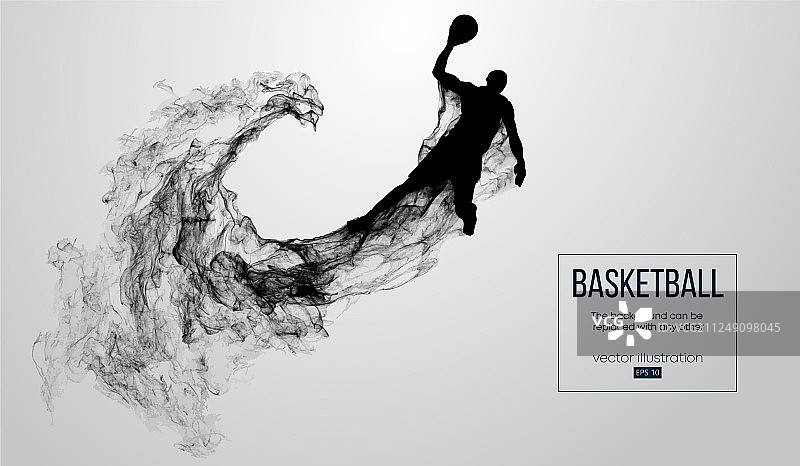 篮球运动员抽象轮廓图片素材