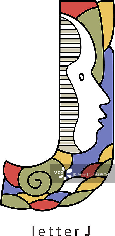 带面具的字母J图片素材