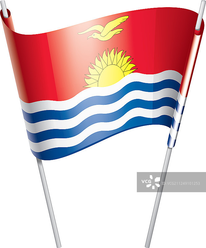 基里巴斯国旗上有白色图片素材
