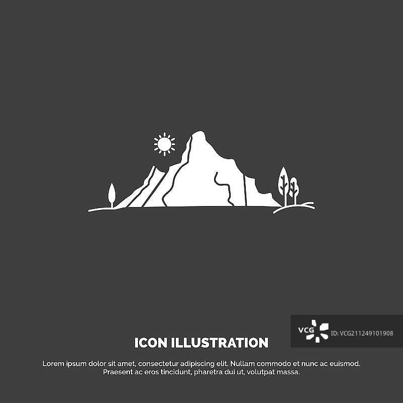 山景自然树木图标字形图片素材