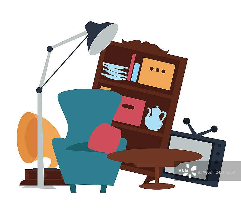 车库甩卖二手家具图片素材