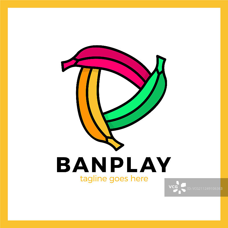 三个香蕉多媒体标志图片素材