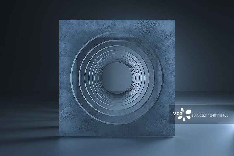 石质圆形隧道，三维渲染图片素材