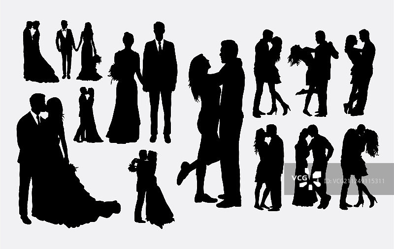 情侣剪影图片素材